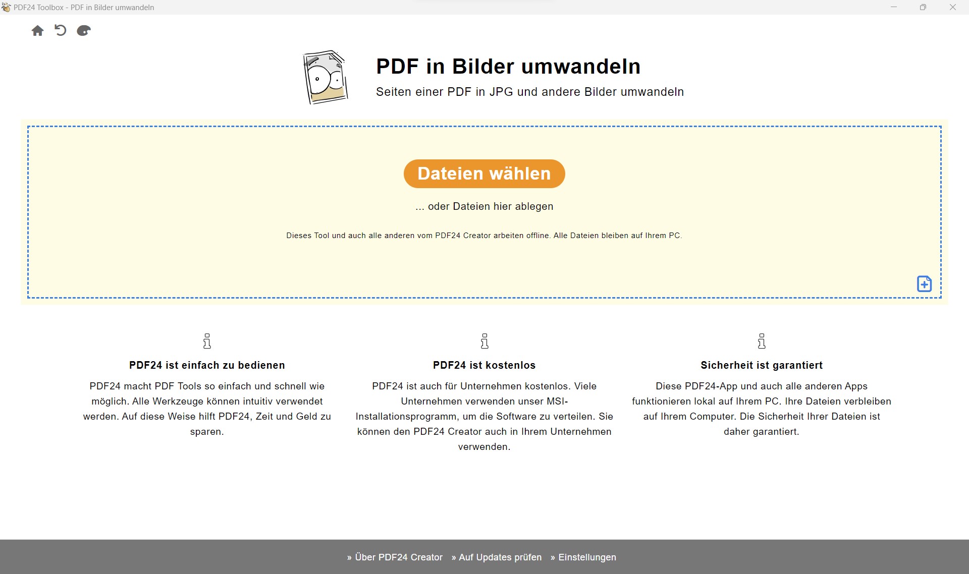 PDF24 PDF in Bilder umwandeln
