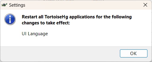 TortoiseHg settings confirmation