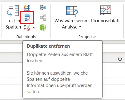 Microsoft Excel - Dublikate entfernen